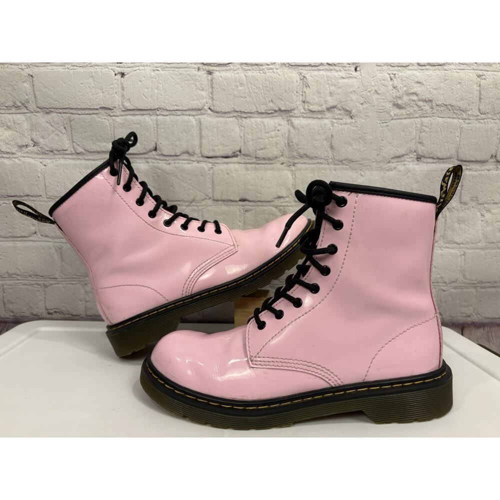 Doc Martens 1460 Light Pink Patent Leather Combat Boots Women - Sz 6 UK 4 EU 37